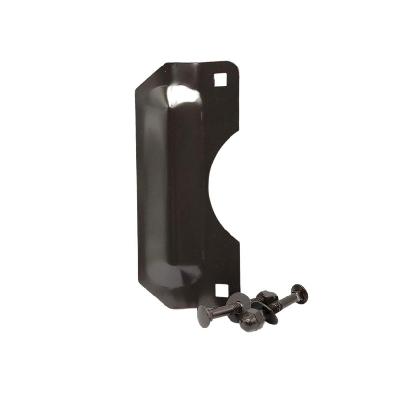 TUFF STRIKE Door Latch Protector | Steel Lock Latch Guard Plate | Storefront Door Security | Cover Plate for Out-Swinging Doors | (Oil Rubbed Bronze) - Image 1